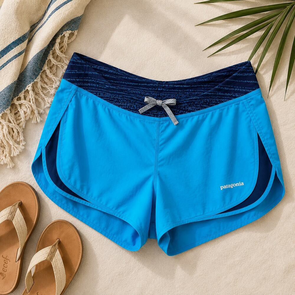 Patagonia Women's Running Shorts Blue Size Large 2.5" Inseam Outdoor Swim